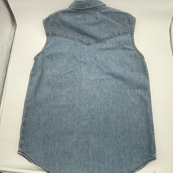 Vintage Circa USA Denim Western Snap Shirt Sleeveless Western Style Small - Picture 12 of 15